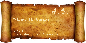 Adamcsik Vendel névjegykártya